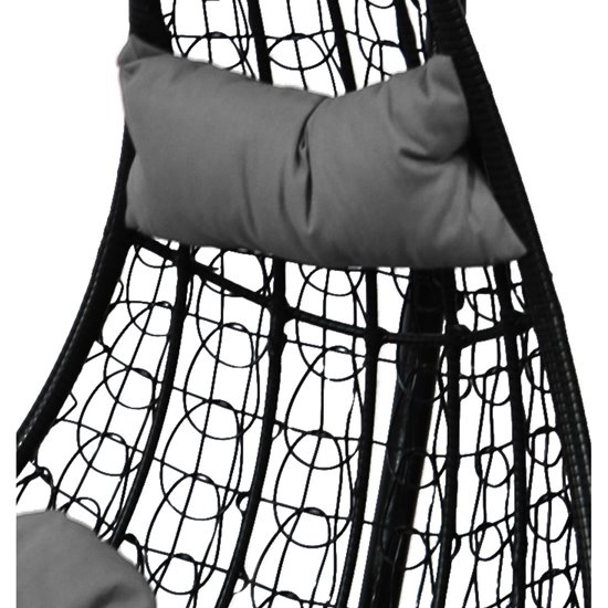 FOTEL BUJANY SZARO CZARNY SASKA GARDEN