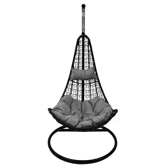 FOTEL BUJANY SZARO CZARNY SASKA GARDEN