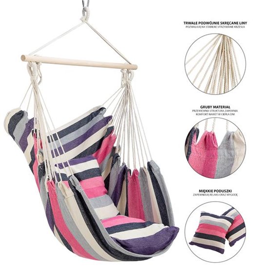 KRZESŁO BRAZYLIJSKIE RÓŻOWY  NILS CAMP NC3107