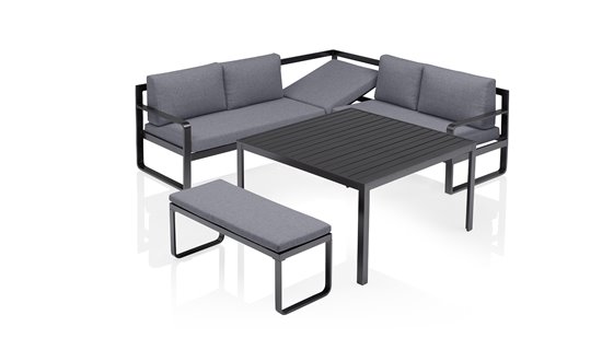 NAROŻNIK Z ŁAWKĄ I STOŁEM OBIADOWYM OCEAN KETTLER