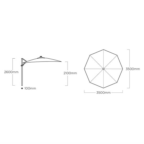 PARASOL LAMPOWY EASY-SWING 350CM KETTLER 0710