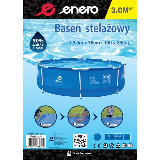 BASEN NA KONSTRUKCJI STALOWEJ 300x76cm