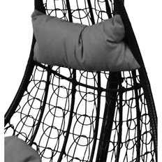 FOTEL BUJANY SZARO CZARNY SASKA GARDEN