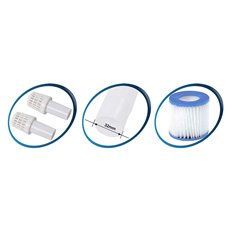 BASEN NA KONSTRUKCJI STALOWEJ Z POMPĄ 300x76cm