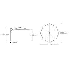 PARASOL LAMPOWY EASY-SWING 350CM KETTLER 0710